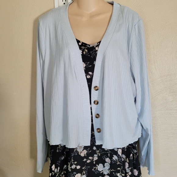 WallFlower Juniors Button Front Cardigan & Ruffle Hem Dress Set Size 3X NEW - Picture 5 of 13